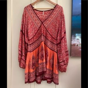 New Free People pink paisley boho tunic. XL